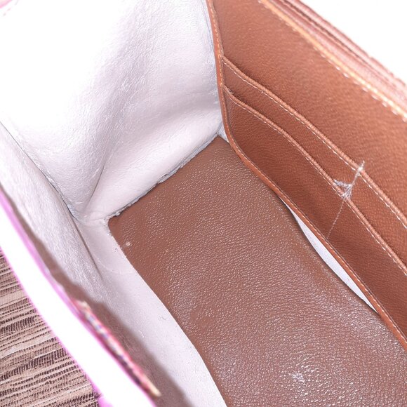 Dooney & Bourke Pink Carpet Bag Hand Painted Dooney Handbag Crossbody Vintage - Picture 12 of 16